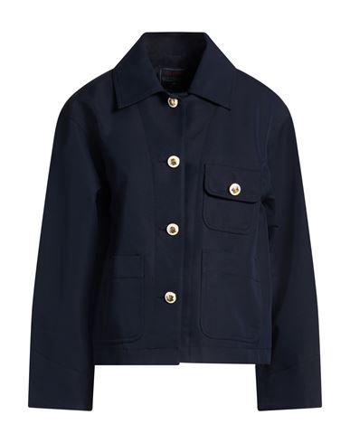 Sandro Woman Coat Midnight Blue Size 10 Cotton, Acetate, Polyamide