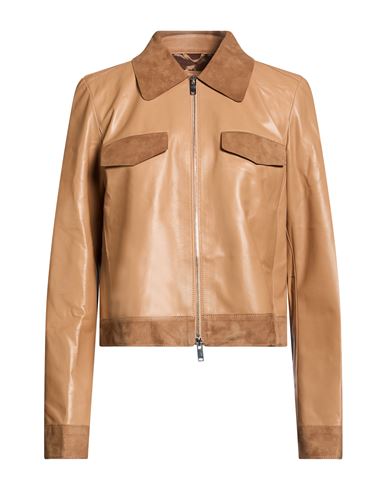 Desa 1972 Woman Jacket Camel Size 2 Leather In Sand