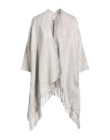 Brunello Cucinelli Woman Cape Light Grey Size Onesize Linen, Polyester, Metallic Fiber, Polyamide In Gray