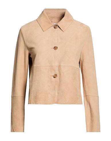 Bully Woman Jacket Beige Size 12 Leather In Sand