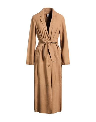 Bully Woman Coat Tan Size 6 Leather In Brown
