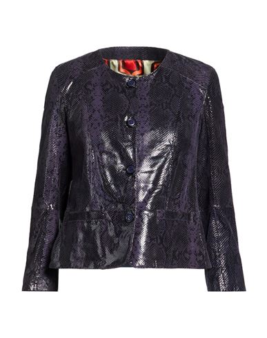 Bully Woman Jacket Dark Purple Size 6 Leather