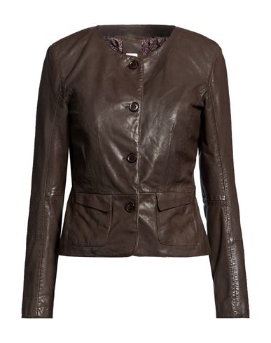 Bully Woman Jacket Chocolate Brown Size 4 Leather