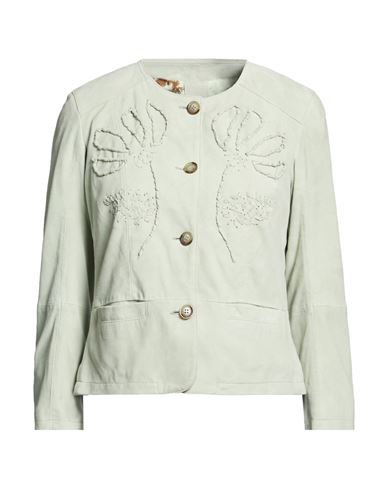 Bully Woman Jacket Light Green Size 6 Leather