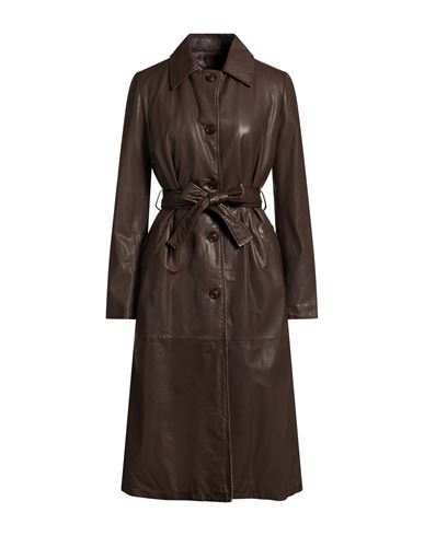 Bully Woman Coat Chocolate Brown Size 6 Leather