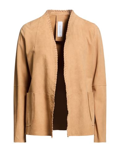 Bully Woman Jacket Camel Size 6 Leather In Sand