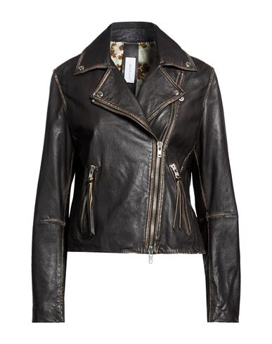 Bully Woman Jacket Dark Brown Size 6 Leather