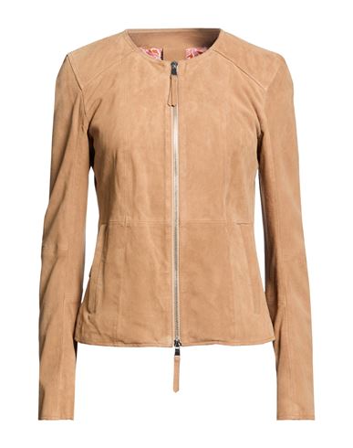 Bully Woman Jacket Camel Size 8 Leather In Sand