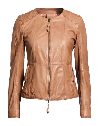 Bully Woman Jacket Camel Size 6 Leather In Sand