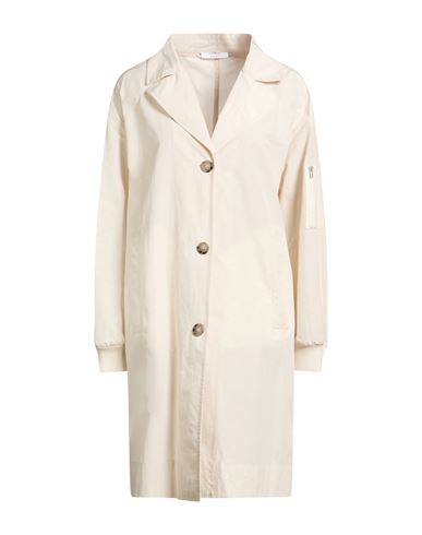 Peserico Easy Woman Overcoat & Trench Coat Ivory Size 6 Cotton, Polyamide In White