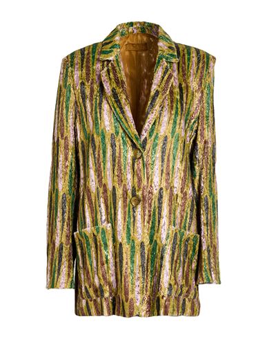 Siyu Woman Blazer Lime Green Size 6 Viscose, Polyester, Silk In Multi