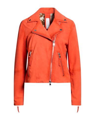 Bully Woman Jacket Tomato Red Size 6 Leather In Orange