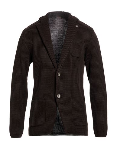 Officina 36 Man Blazer Dark Brown Size S Acrylic, Wool