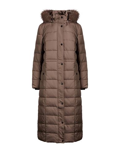 Guess Woman Puffer Taupe Size M Polyester In Gray