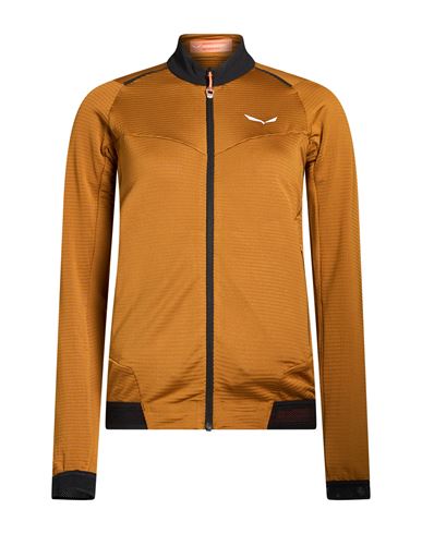 Salewa Pedroc Woman Sweatshirt Mustard Size 8 Recycled Polyester, Elastane In Yellow