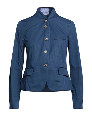 Alessia Santi Woman Jacket Slate Blue Size 10 Linen, Cotton, Elastane