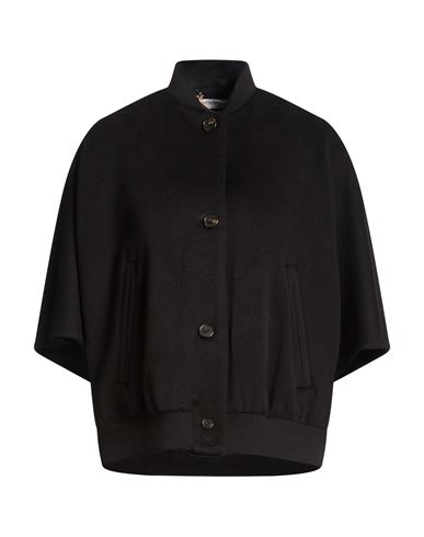 Max Mara Woman Cape Black Size S Cashmere, Virgin Wool, Polyamide, Rubber