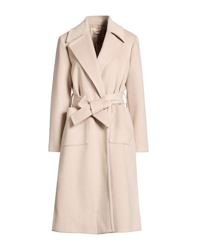 Kaos Jeans Woman Coat Beige Size 6 Polyester, Viscose In White