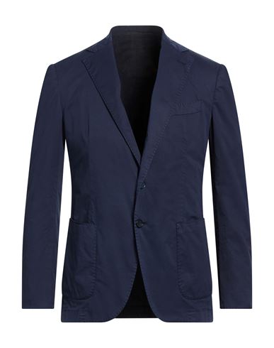 Santaniello Man Blazer Midnight Blue Size 38 Cotton, Elastane