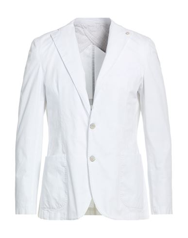 Barbati Man Blazer White Size 42 Cotton, Elastane