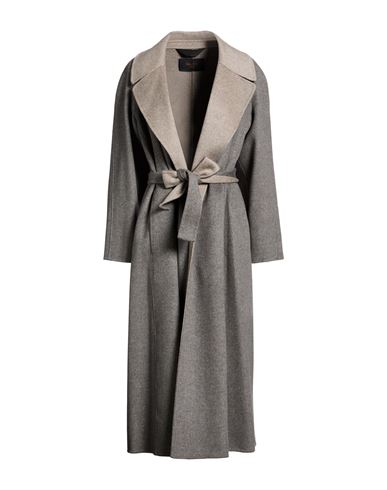 Paltò Fabbrica Woman Coat Grey Size 8 Wool In Gray
