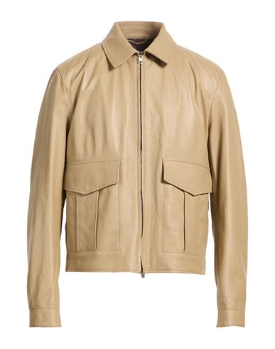 Montedoro By Slowear Man Jacket Beige Size 42 Lambskin In Sand