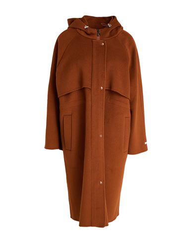 Paltò Woman Coat Tan Size 6 Wool, Nylon In Brown