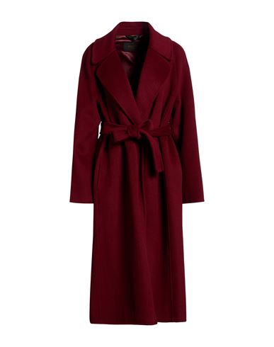 Paltò Fabbrica Woman Coat Burgundy Size 10 Wool, Polyester In Red
