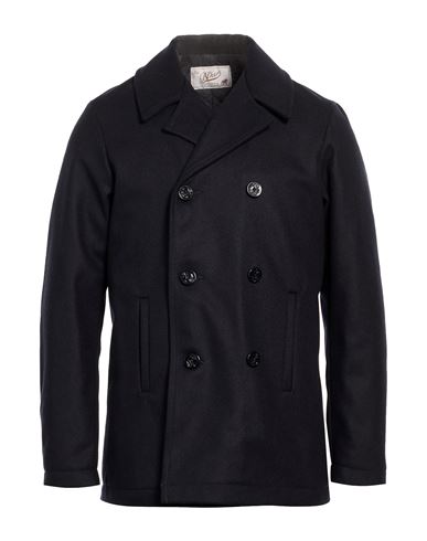 Bl'ker Man Coat Midnight Blue Size L Wool, Polyamide