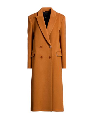 Patrizia Pepe Woman Coat Mandarin Size 8 Wool, Polyamide In Orange