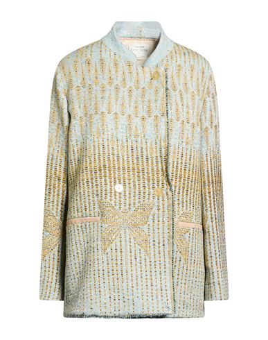 Forte Forte Forte_forte Woman Jacket Light Blue Size 2 Cotton, Polyester, Viscose, Acrylic, Modal In Multi