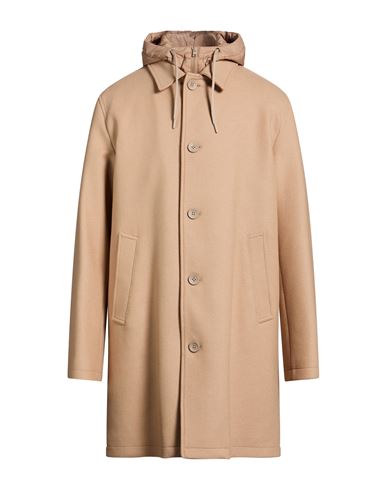 Herno Man Coat Camel Size 44 Virgin Wool, Polyamide In Beige
