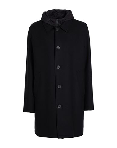 Herno Man Coat Black Size 46 Virgin Wool, Polyamide