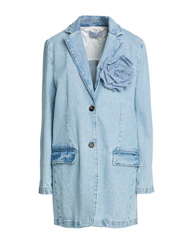 Giuseppe Di Morabito Woman Denim Outerwear Blue Size 4 Cotton