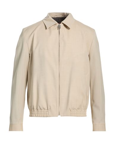 Hugo Boss Hugo Marzotto Man Jacket Beige Size 42 Virgin Wool, Polyester In Sand