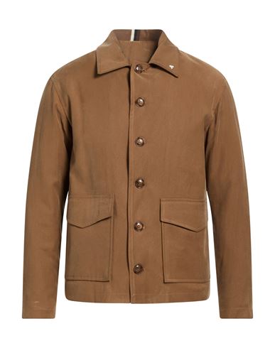 Berna Man Jacket Camel Size 40 Viscose, Elastane In Sand