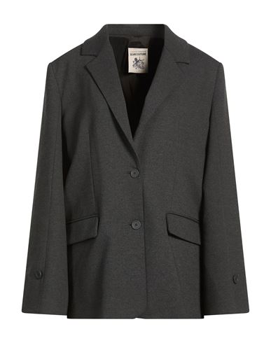 Semicouture Woman Blazer Charcoal Size 6 Viscose, Polyamide, Elastane, Polyester In Grey