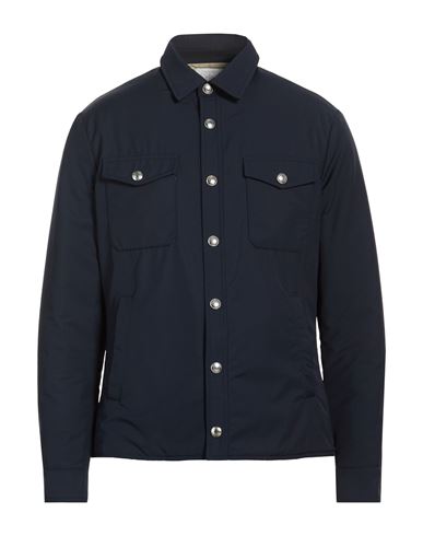 Eleventy Man Jacket Navy Size 44 Wool, Polyamide, Sheepskin In Blue