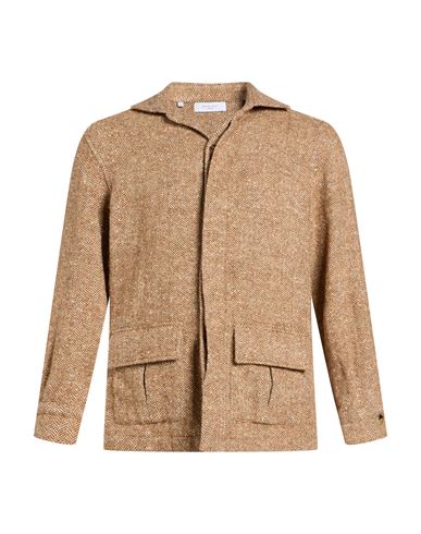 Boglioli Man Jacket Camel Size M Wool In Beige