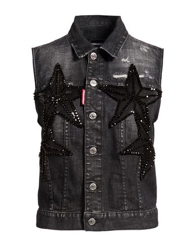Dsquared2 Woman Vest Black Size 2 Cotton, Elastane