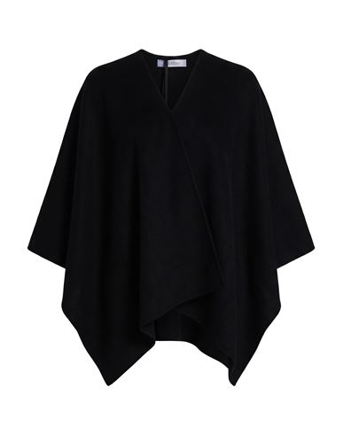Max Mara Woman Cape Black Size Onesize Alpaca Wool, Polyamide, Wool