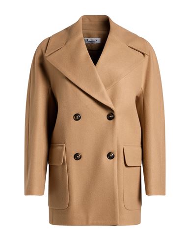 Le Streghe Woman Coat Camel Size S Acrylic, Polyester, Wool In Beige