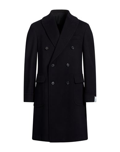 Caruso Man Coat Midnight Blue Size 40 Wool, Viscose