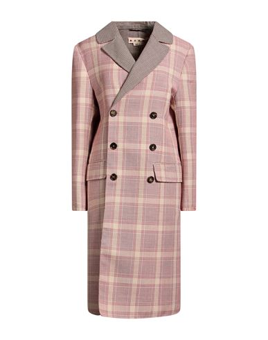 Marni Woman Overcoat & Trench Coat Antique Rose Size 2 Virgin Wool, Polyester In Pink