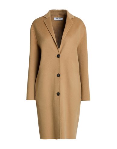 Annie Paris Woman Coat Camel Size 2 Wool, Polyamide In Brown