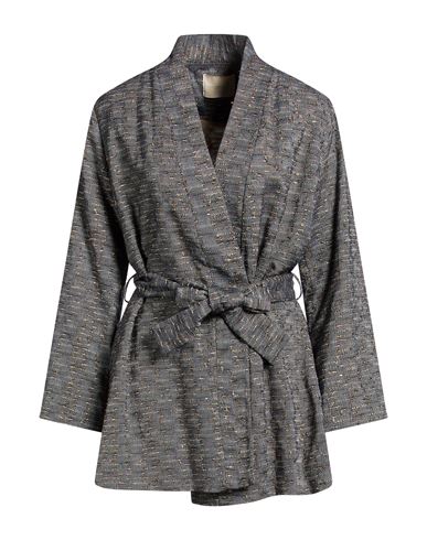 Momoní Woman Jacket Navy Size 4 Cotton, Polyamide, Metallic Polyester