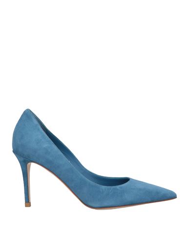 Le Silla Woman Pumps Azure Size 8 Leather In Blue
