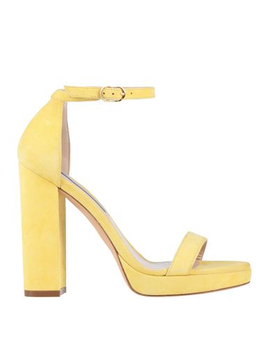 Stuart Weitzman Woman Sandals Yellow Size 6.5 Textile Fibers