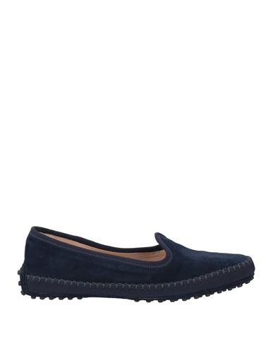 Tod's Woman Loafers Midnight Blue Size 6 Leather In Blue