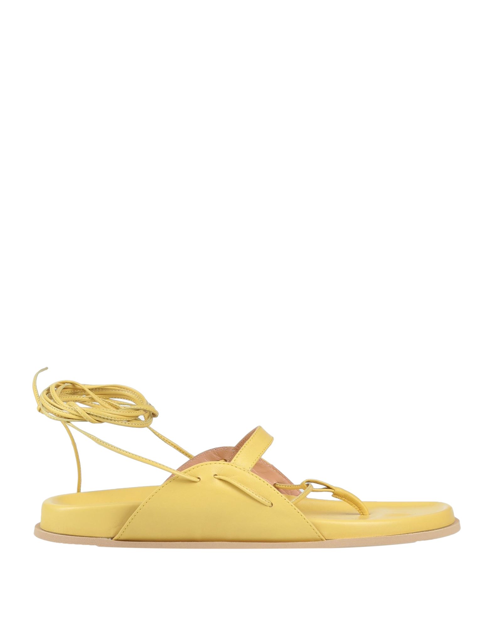Manila Grace Toe Strap Sandals In Yellow